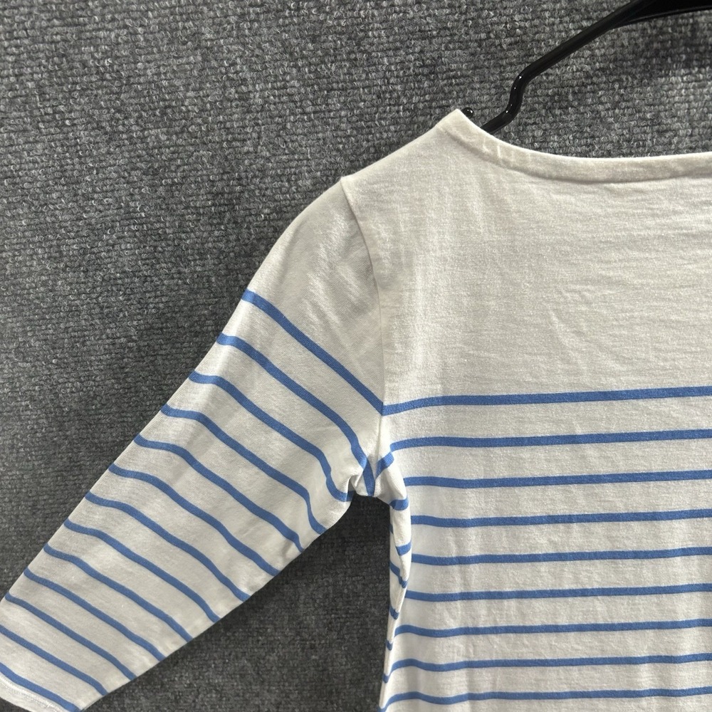 Vineyard Vines Lace Hem Mini Shift Dress 3/4 Sleeve White Blue Striped XXS - Picture 7 of 16